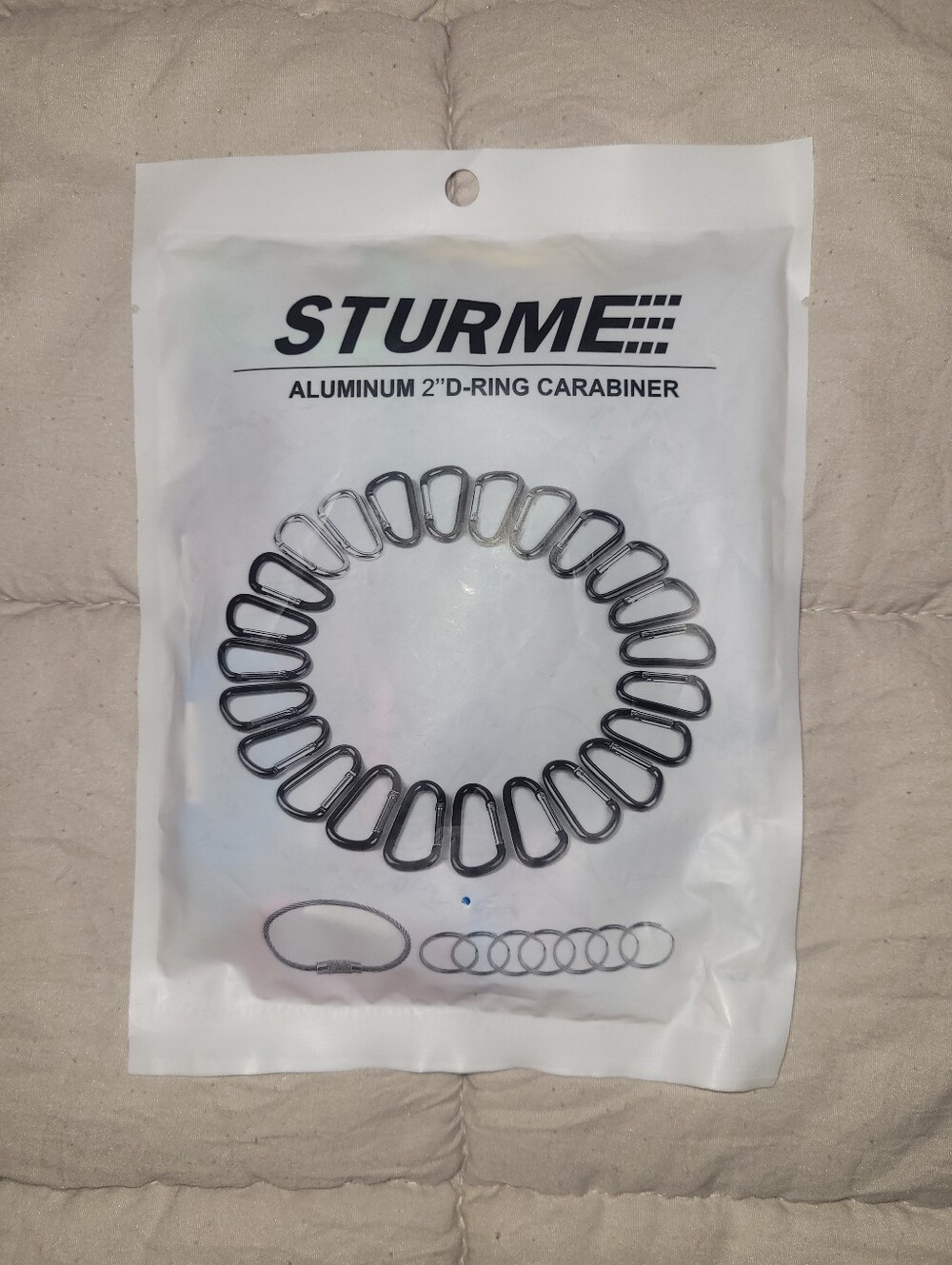 Sturme Aluminum 2" D-Ring Carabiner Multi Pack